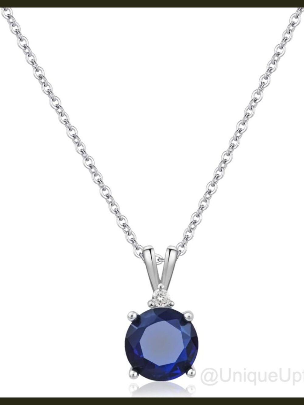 Sterling Silver Sapphire Birthstone Necklace 925 Plated Pendant